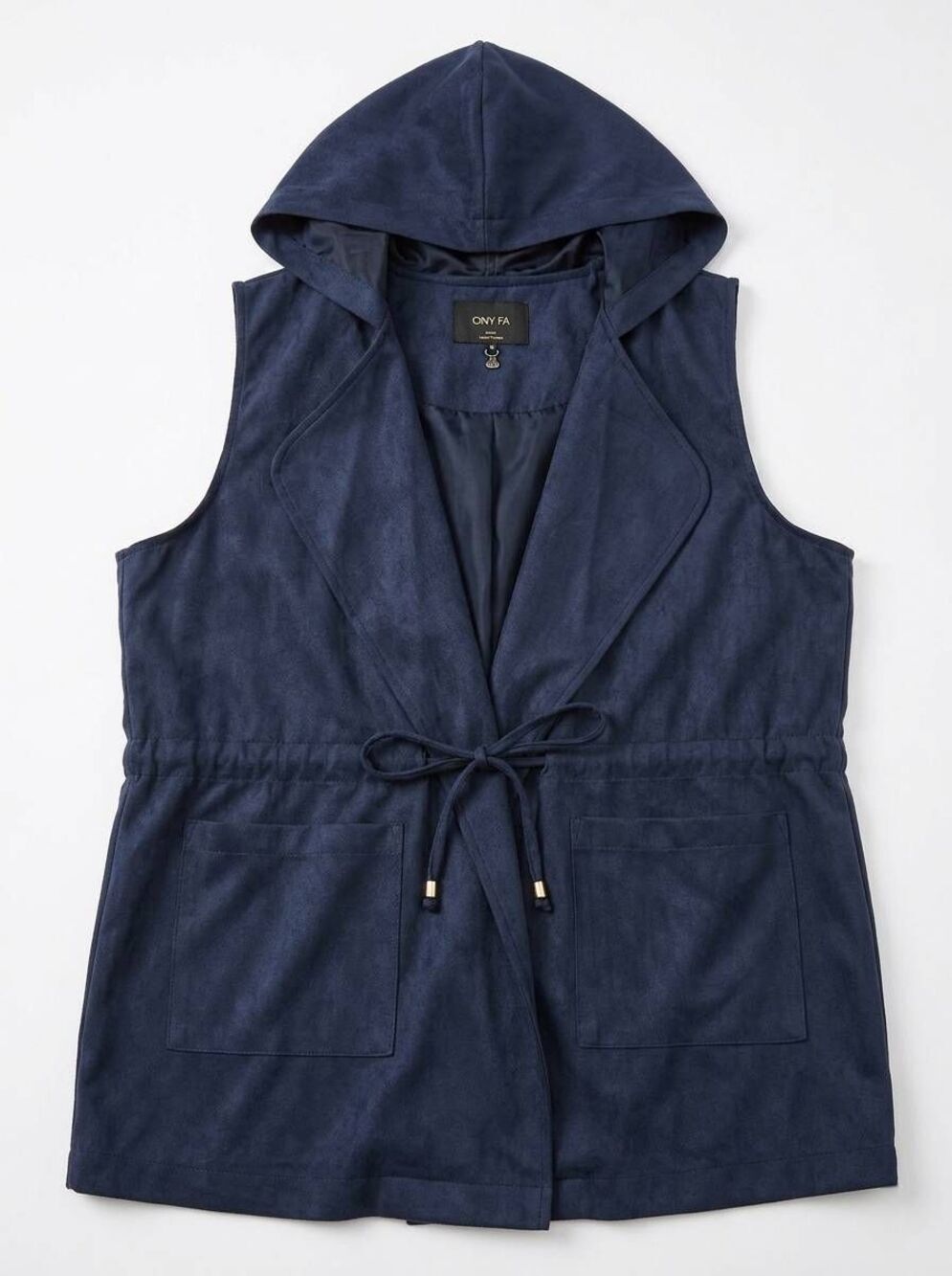 🔹️Active USA Blue Suede-Like Hooded Sleeveless Gilet Utility Jacket Small
